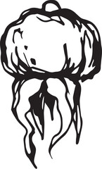 Hand drawn black rosehip. Vintage rosehip, great design for any purposes.