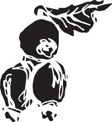 Hand drawn black rosehip. Vintage rosehip, great design for any purposes.