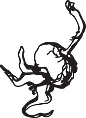 Hand drawn black rosehip. Vintage rosehip, great design for any purposes.