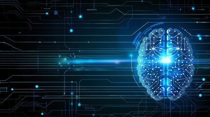 Computer Circuit Board With Brain