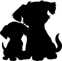 Cheerful puppies friends illustration