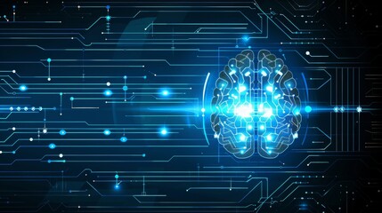 Obraz premium Computer Circuit Board With Artificial Brain