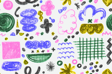 Grunge weave colored seamless pattern. Abstract geometric ornament. Vector wicker seamless texture. Geometric colorful simple print. Interlacing bands, bold lines. Distressed texture of weaving fabric