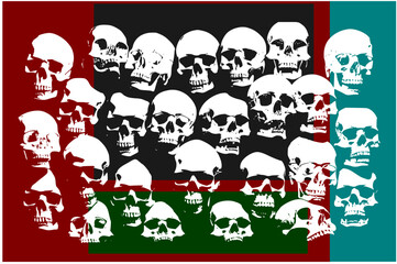 Skull pattern backgrounds add an edgy touch to the design. Illustration Vector