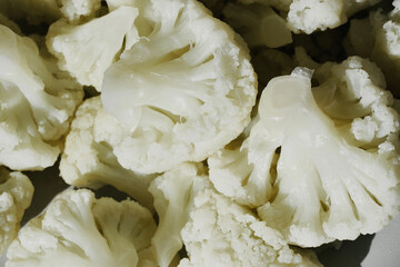 Cauliflower close up on plate.