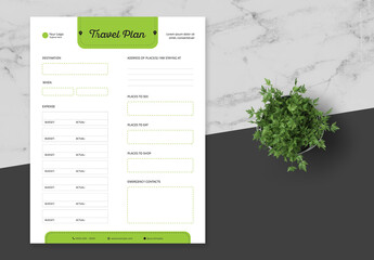 White and Green Travel Planner