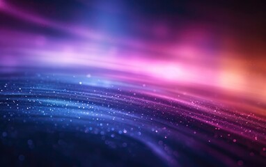 Abstract high-tech background for presentations and websites. Big data background with glowing dynamic lines, binary code. Futuristic neon stripes.