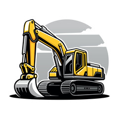 excavator illustration vector image