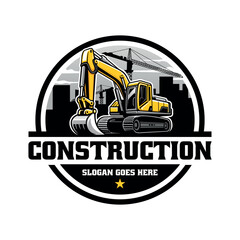 excavator illustration logo vector © winana