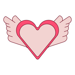 Wing love logo design romance. Heart winged angel