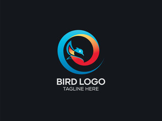 Letter C Flying Bird Logo Template Vector Sign. Dove Bird Logo on Letter C Concept