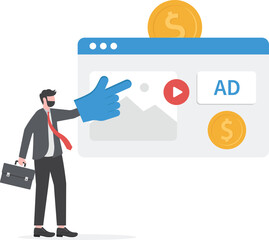 Pay per click. SEO optimization, Digital marketing and paid promotion on Social media network

