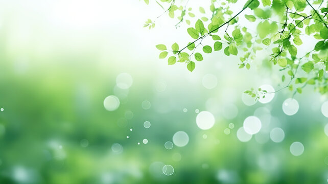 On a background of pure white, an isolated green bokeh on nature defocus abstract