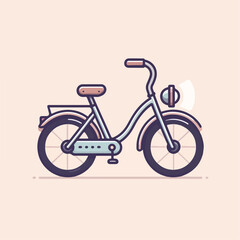 Fototapeta premium cute teenage girl pedal bike cartoon icon illustration