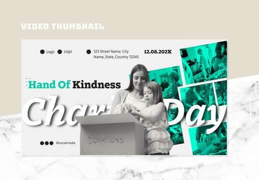 White and Green Charity Day Youtube Thumbnail