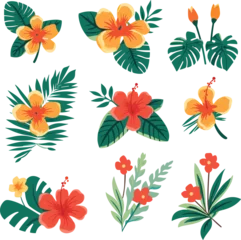 Stof per meter Tropische planten flower leaf illustration vector design of A Celebration of Nature in Beautiful Watercolor Florals