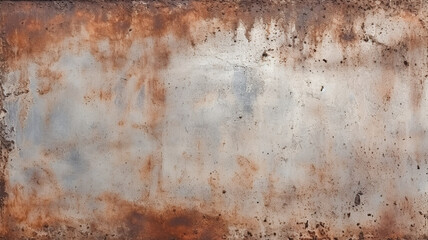 An isolated old-fashioned grunge texture made of rusty zinc on a white background