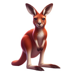 3D CUTE Kangaroo isolated on white background