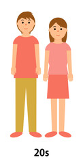 20代の男女2人の人物イラスト