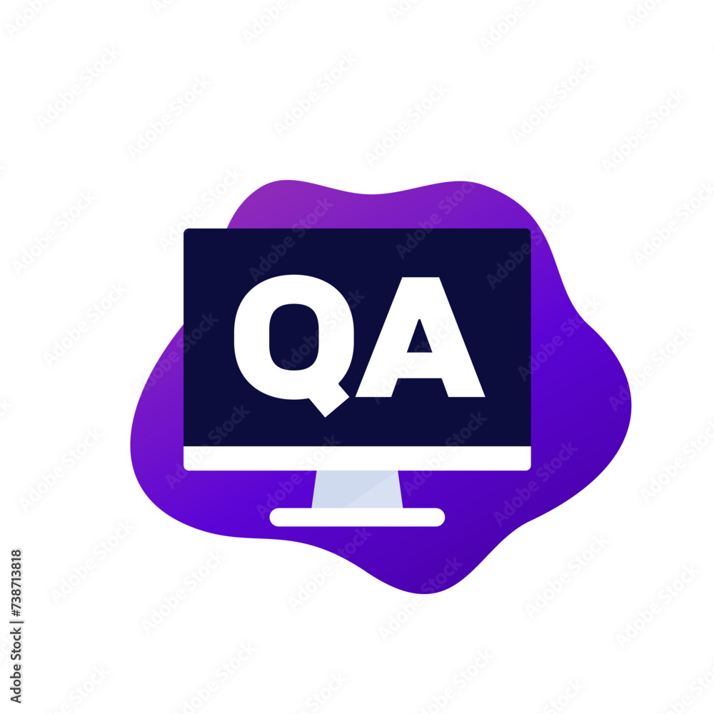 Poster qa vector icon, quality assurance