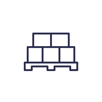 pallet with boxes line icon