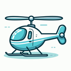 cute propeller helicopter cartoon icon illustration