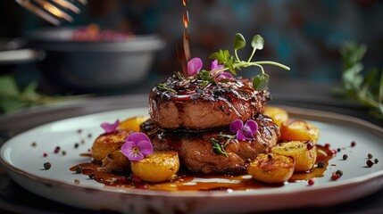 A culinary food, fine dining. Generative AI.