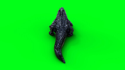 Fototapeta premium Idle aggressive crocodile, alligator, reptile. 3d rendering.