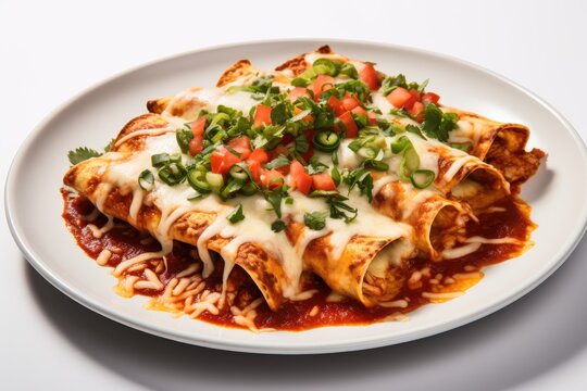 Express Enchiladas , white background, fast food.