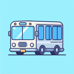 public bus city transportation cartoon icon illustration