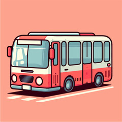 Obraz na płótnie Canvas passenger bus cartoon icon illustration