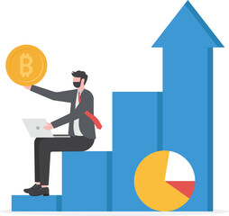 Bitcoin Cryptocurrency blockchain chart and graph, Trading and Market data Analysis, Digital money
