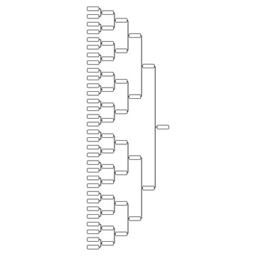 Bracket sport tournament, blank elimination event sign, playoff match vector illustration