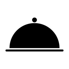 Waiter tray icon, dish menu restaurant web symbol, lunch design vector illustration
