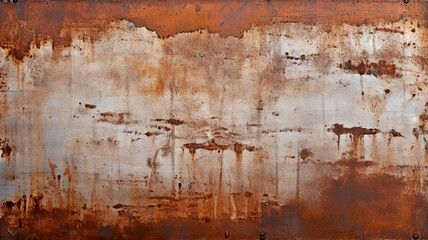 An isolated, rusty, old metal sheet texture on a background of pure white
