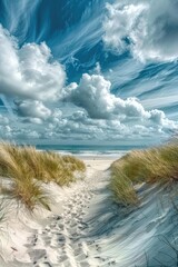Panoramic beauty of a dune beach