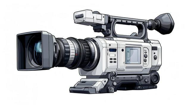 Illustration of a video camera isolated on a white background