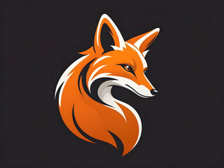 Obraz premium simple orange fox logo