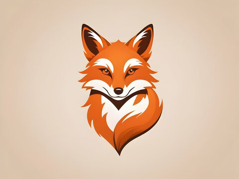 simple orange fox logo