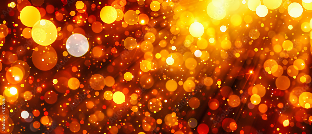 Poster golden bokeh bliss: a festive background sparkles with light, creating a warm and joyous atmosphere 