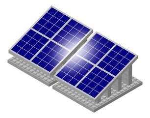 Solar panel made of plastic cubes