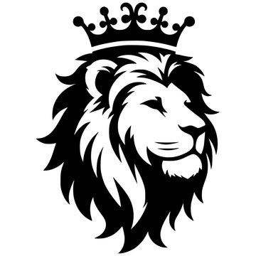 Silhouette of a lion wearing a crown