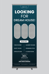 Luxury house roll up banner design and template 