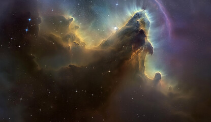 nebula cloud in space cosmos and stars - obrazy, fototapety, plakaty