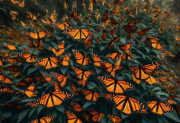 autumn leaves on a black background