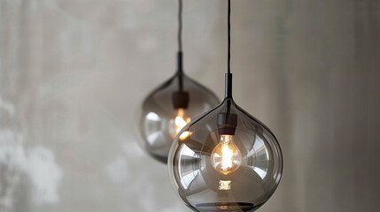 modern pendant light with vintage light bulb .