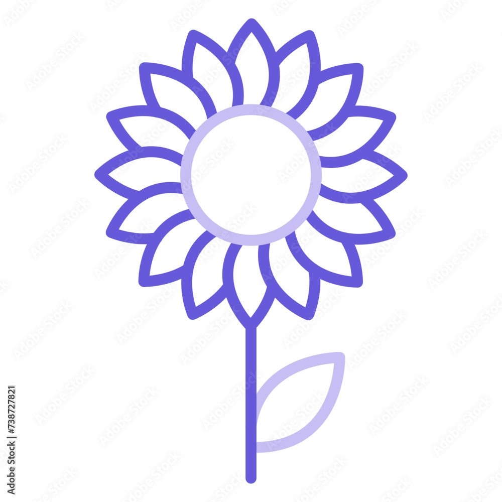 Sticker sunflower icon