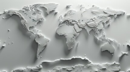 2d map of the world graphic black and white. Generative AI.