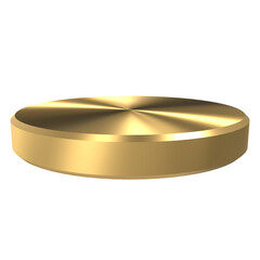 Gold podium in geometric shape for winner and product display. Gold podium for product presentation. 3D rendering illustration