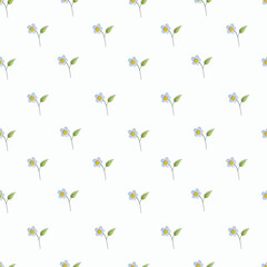 Watercolor summer pattern with flowers